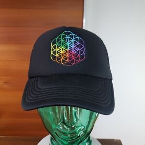 Flower of Life NEW Trucker Hat One Size Adjustable Snapback Rainbow Embroidered